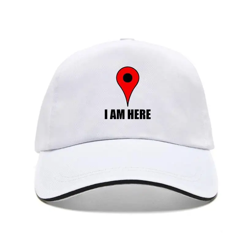 

Mens I Am Here Baseball Cap - Funny Slogan Joke Location Map Birthday Xmas Present TV Cool Casual pride Bill Hat men Unisex