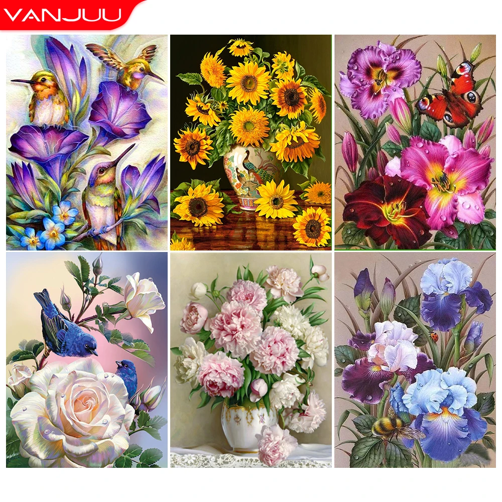 

5D Full Drill Diamond Painting Flower Diamond Mosaic Painting Flower Diamond Embroidery DIY Rhinestones Home Decor