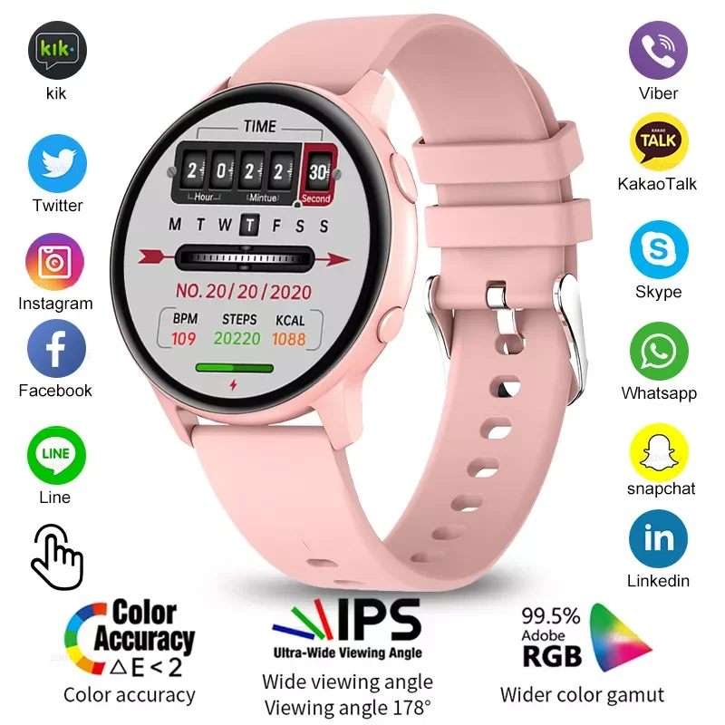 

2022 New Smart Watch Ladies Full Touch Screen Sports Fitness Watch IP67 Waterproof Bluetooth For Android iOS Smart Watch Female