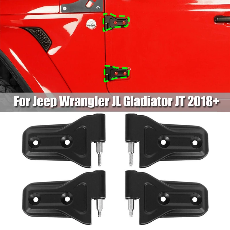 

4 шт., черные дверные боковые петли для Jeep Wrangler JL Gladiator JT 2018 +