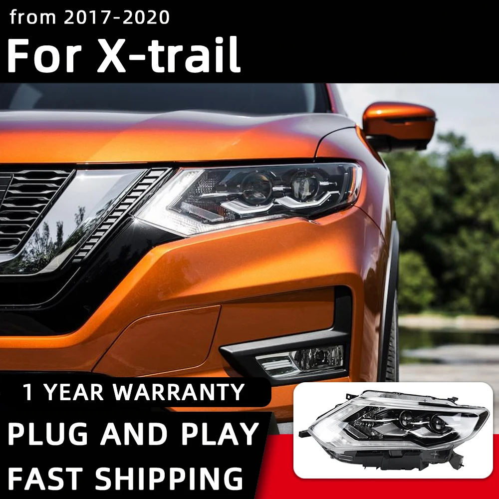 

Car Styling Headlights for Nissan X-Trail Xtrail LED Headlight 2015-2018 Head Lamp DRL Signal Projector Lens Automotive Accessor
