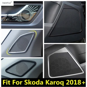 Side Car Door Stereo Speaker A Pillar Audio Sound Loudspeaker Handle Bowl Cover Trim Accessories Kit For Skoda Karoq 2018 - 2022