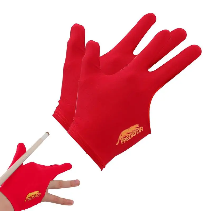 

Billiards Glove 2pcs Three-finger Pool Players Gloves Embroidered Slip-proof Breathable Billiard Gloves Left Hand Protective