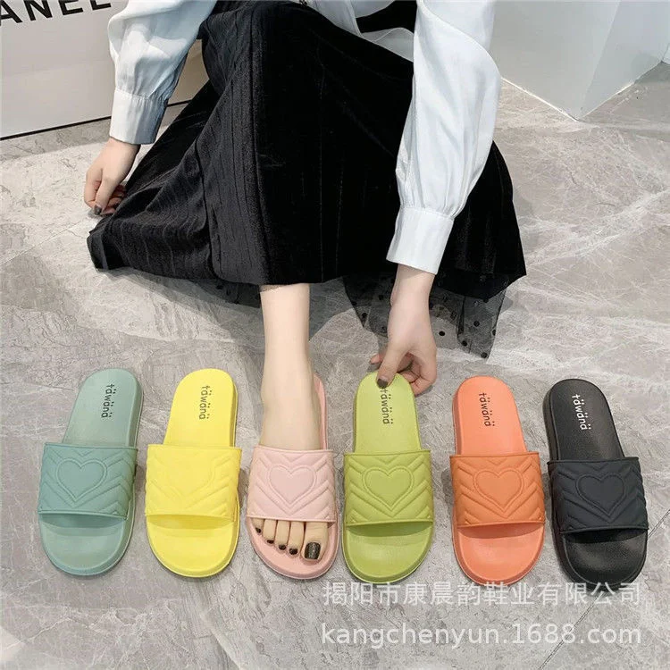 

Летние однотонные пляжные тапочки для отдыха с надписью Love, комнатные и уличные тайские тапочки с плоской подошвой