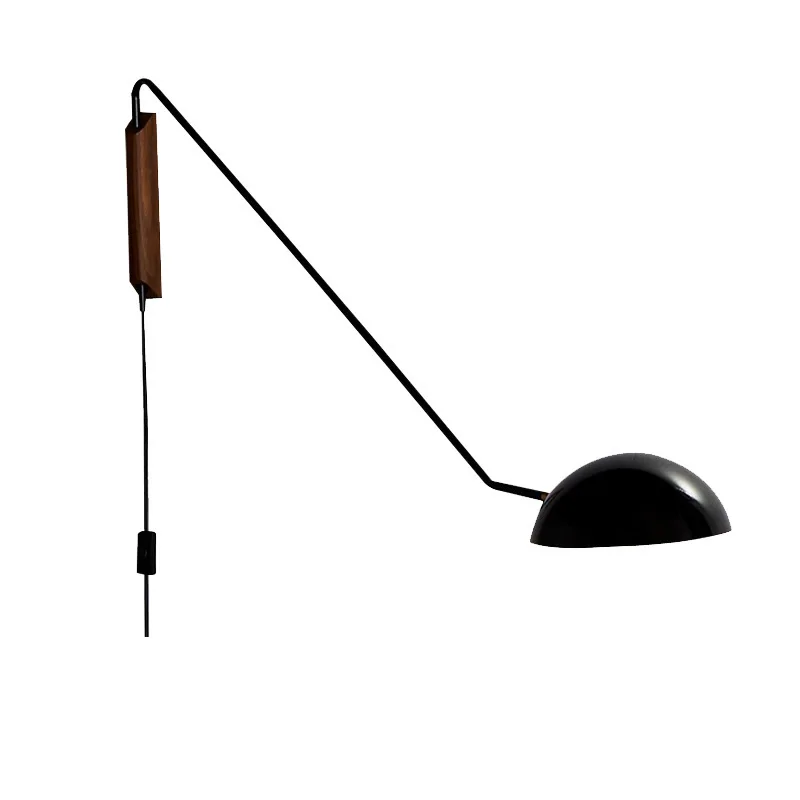 

Modern simple designer living room sofa background adjustable creative hotel bedroom bedside long pole wall lamp