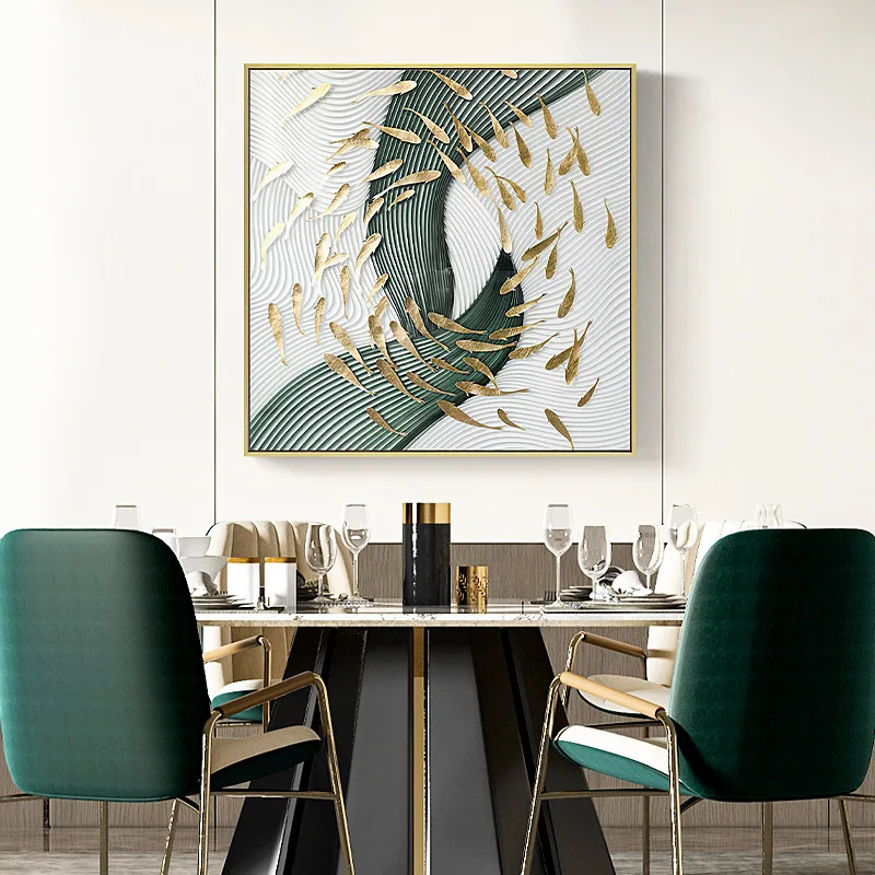 

Yuxuan Modern Light Luxury Style Living Home Decoration Dining Room Bedroom Gold Foil Abstract Art Printing Painting Core