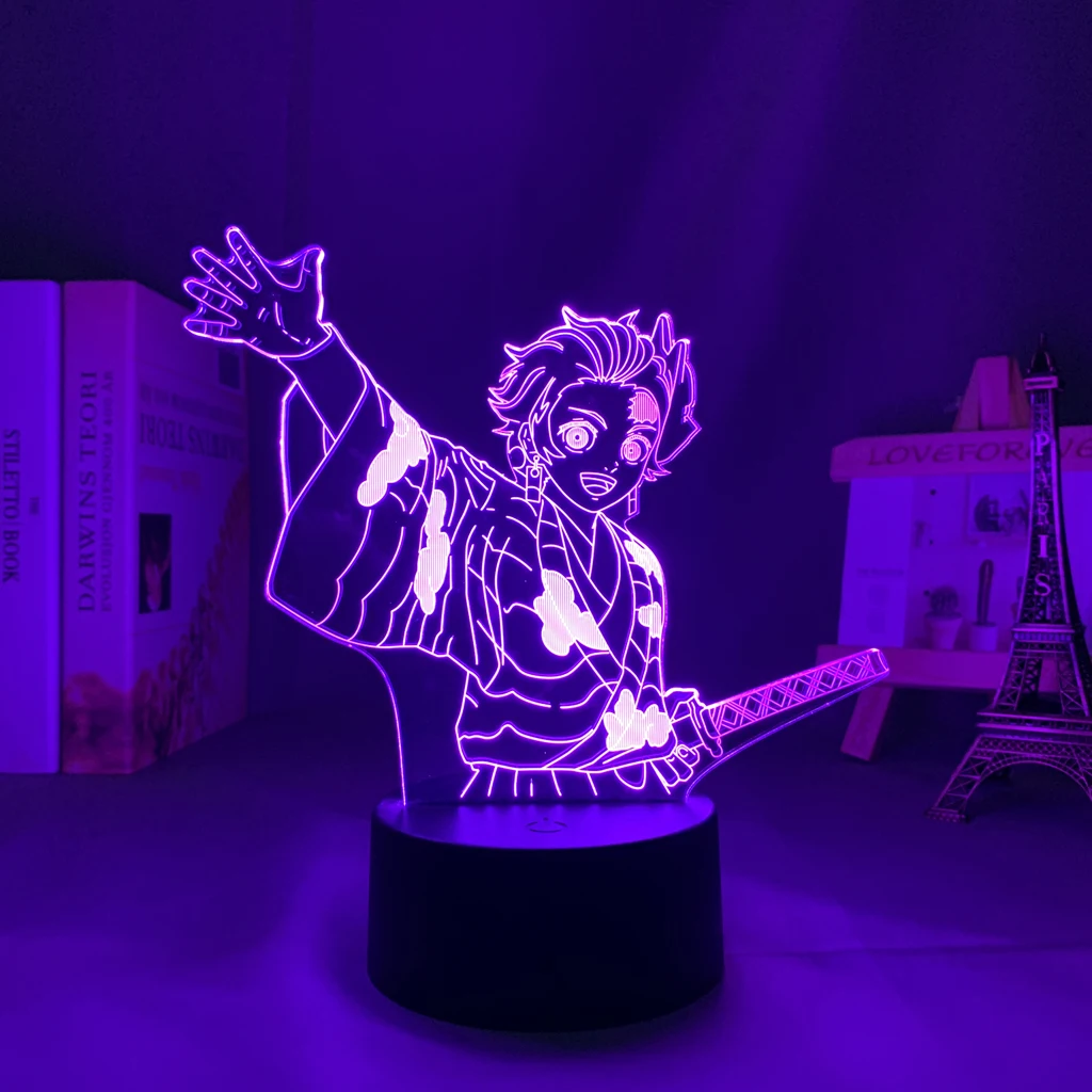

Led Night Light Anime Kimetsu No Yaiba Tanjiro for Bedroom Decor Light Battery Powered Birthday Gift Manga 3d Lamp Demon Slayer