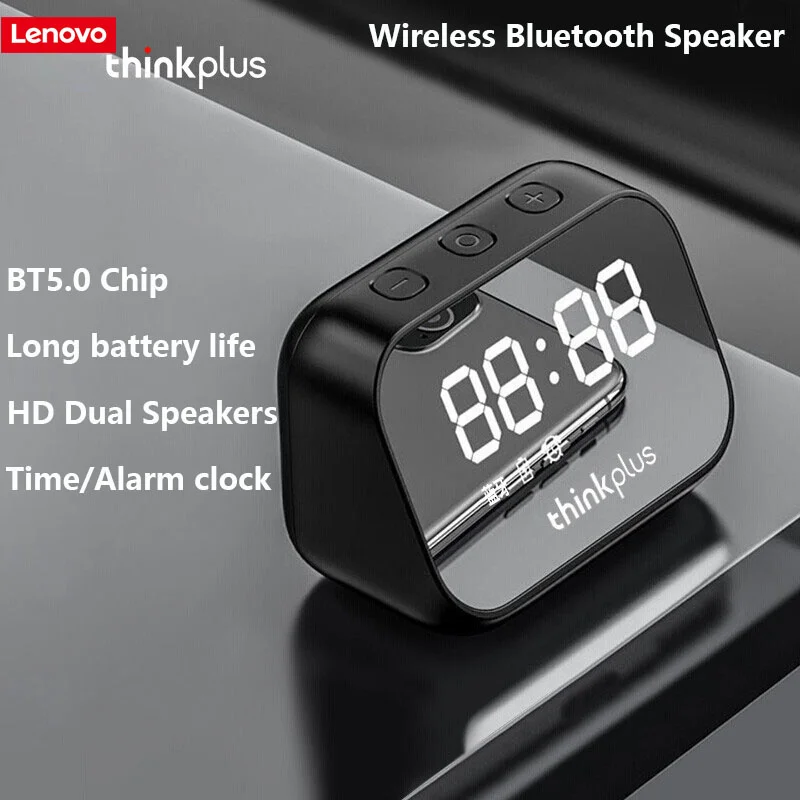 

Оригинальный беспроводной Bluetooth динамик Lenovo TS13 портативный сабвуфер стереоплеер светодиодный цифровой Смарт будильник MirrorDesign 9D Surround
