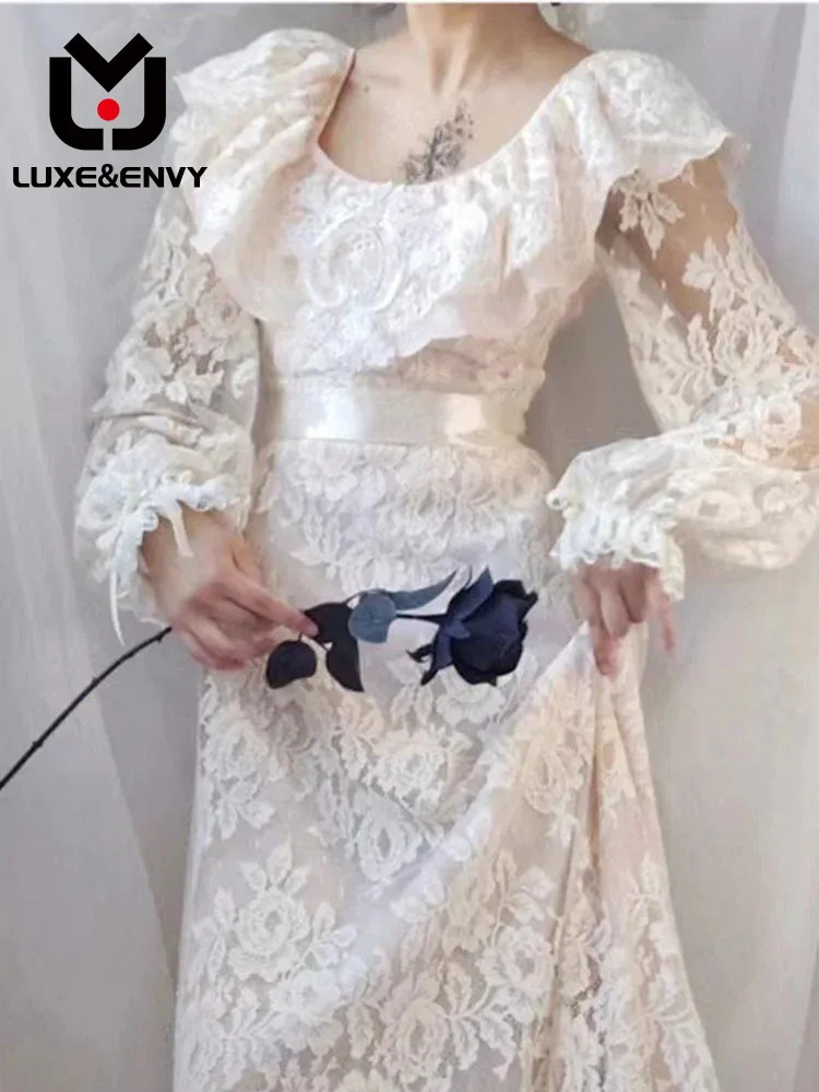 

Роскошное французское платье Люкс & ENVY, вышитый стиль, новинка, высококачественное роскошное узкое платье в западном стиле, осень 2023