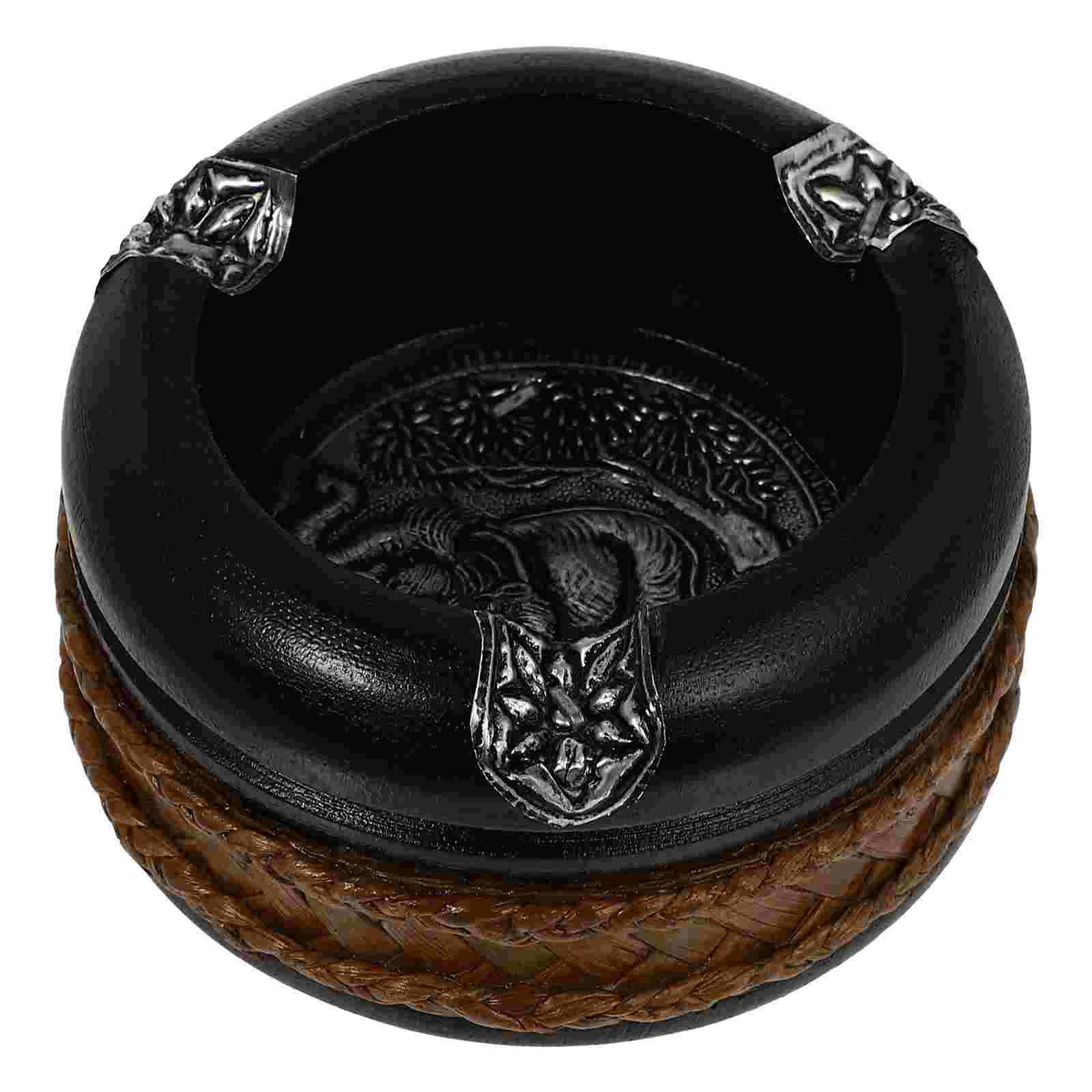 

Ashtray Ash Holder Desktop Containerroom Smokless Miniature Well Ancient Holiday Round Living Decorative Indoor Smallcigar Odor