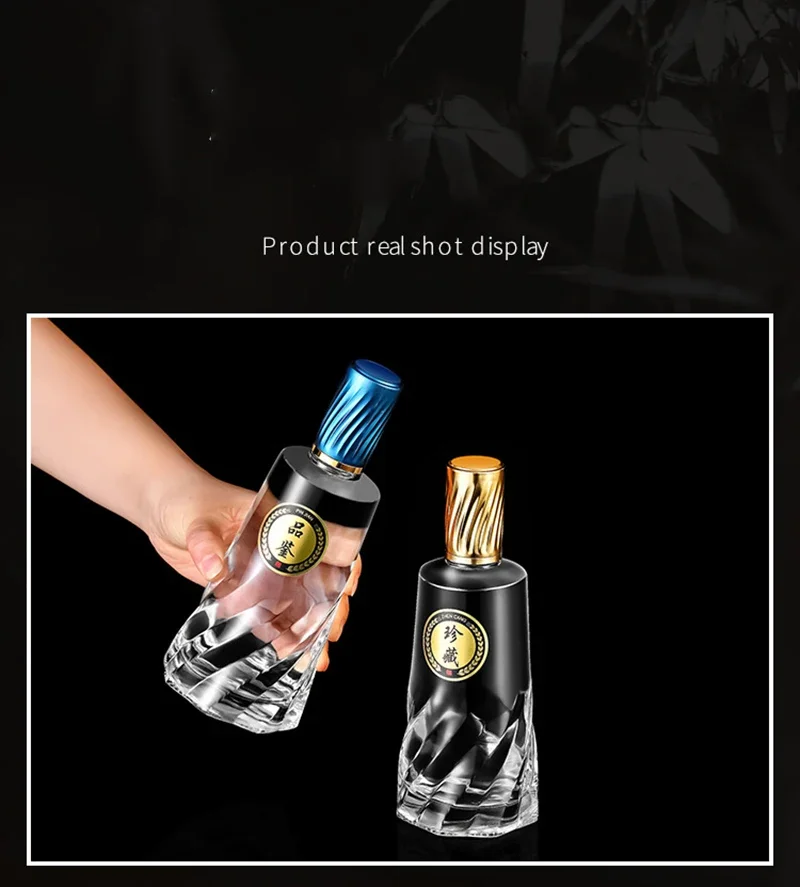 500 мл Прозрачный бессвинцовый стеклянный графин для виски витая стильная бутылка