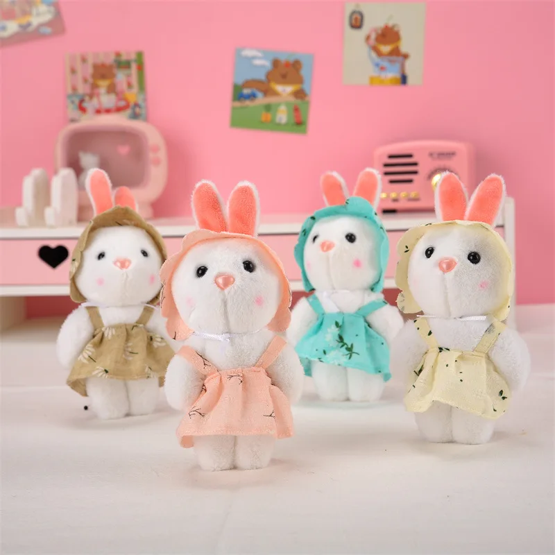 

Soft Rabbit Lifelike Cute Pastoral Style Bunny Doll Plush Pendant Fashione Keychain Decorate Christmas Birthday Funny Gift