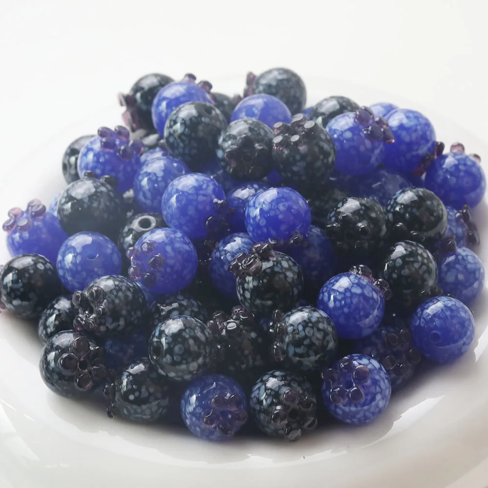 4 шт. стеклянные бусины в форме черники для изготовления ювелирных изделий