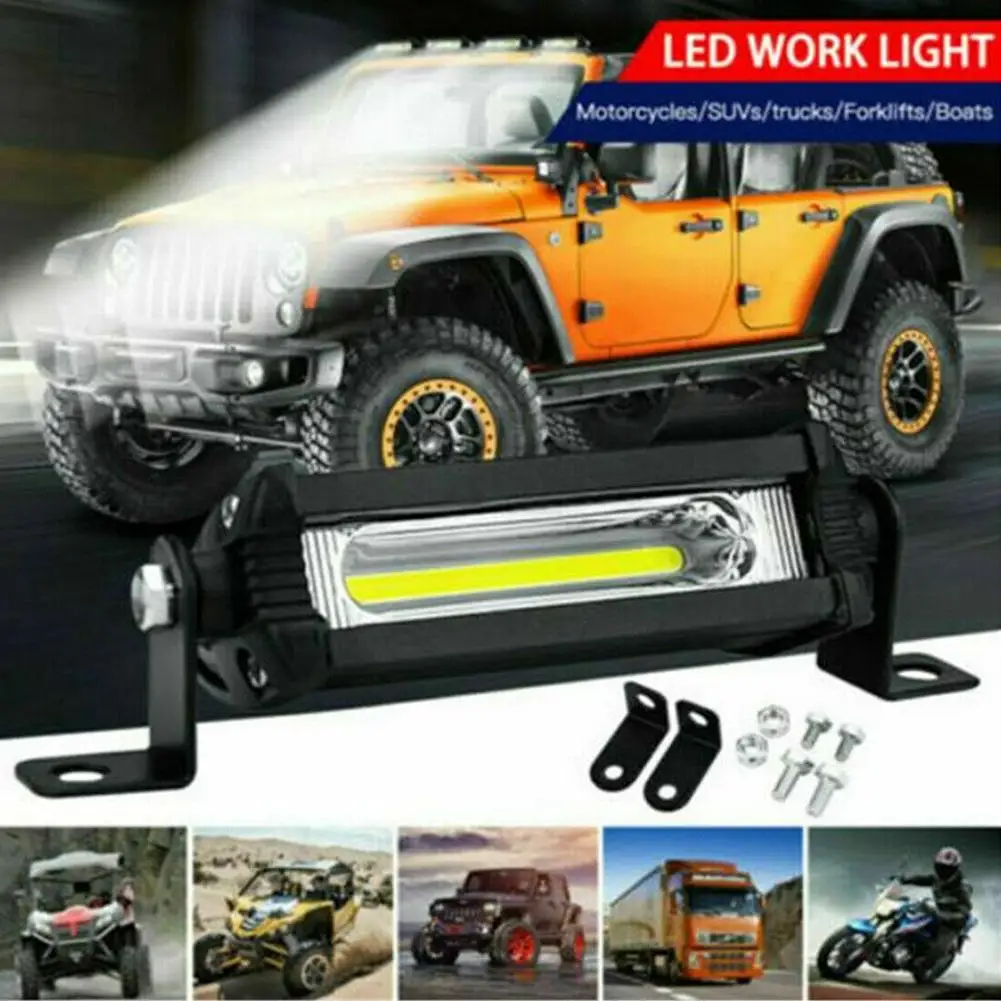 

[ New Arrivals ] Car Led Work Light Cob 9w 6000k Mini Single Row Modified Spotlight Waterproof Motorcycle Auxiliary Light Bar