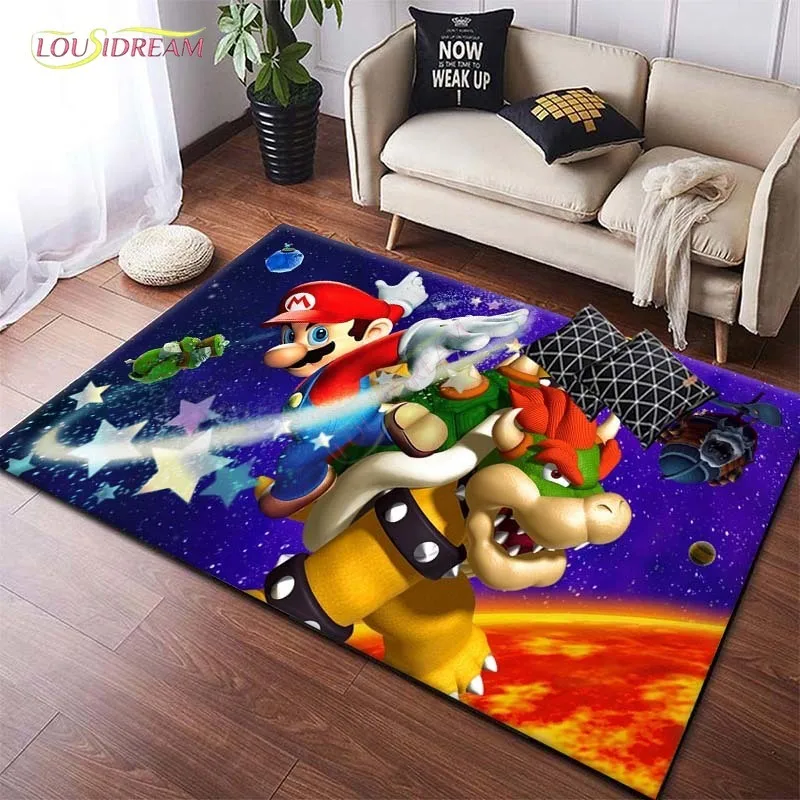 Cartoon Anime Super Mario Pattern tappeti per soggiorno camera da letto tappeto grande Area giochi per bambini tappeti sala giochi per bambini tappetini