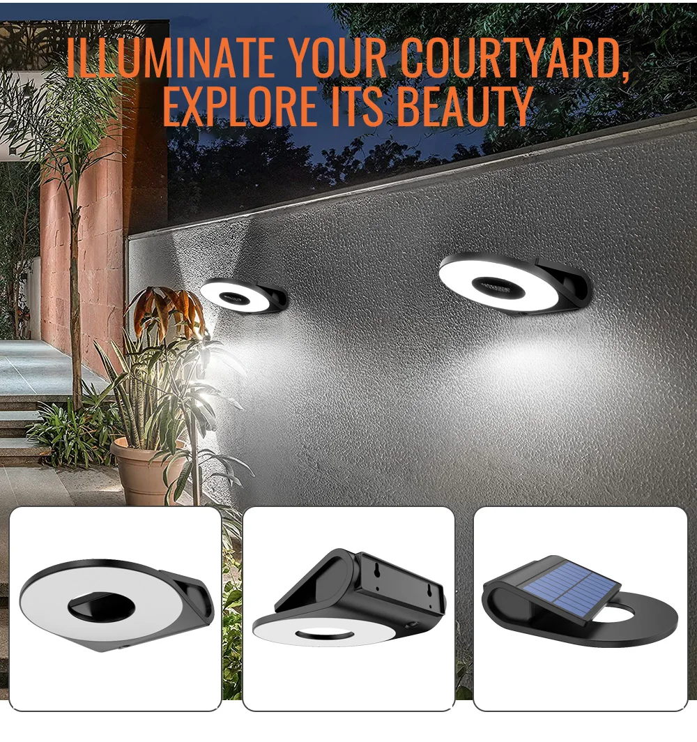 Уличные Настенные светильники на солнечной батарее современный минималистичный