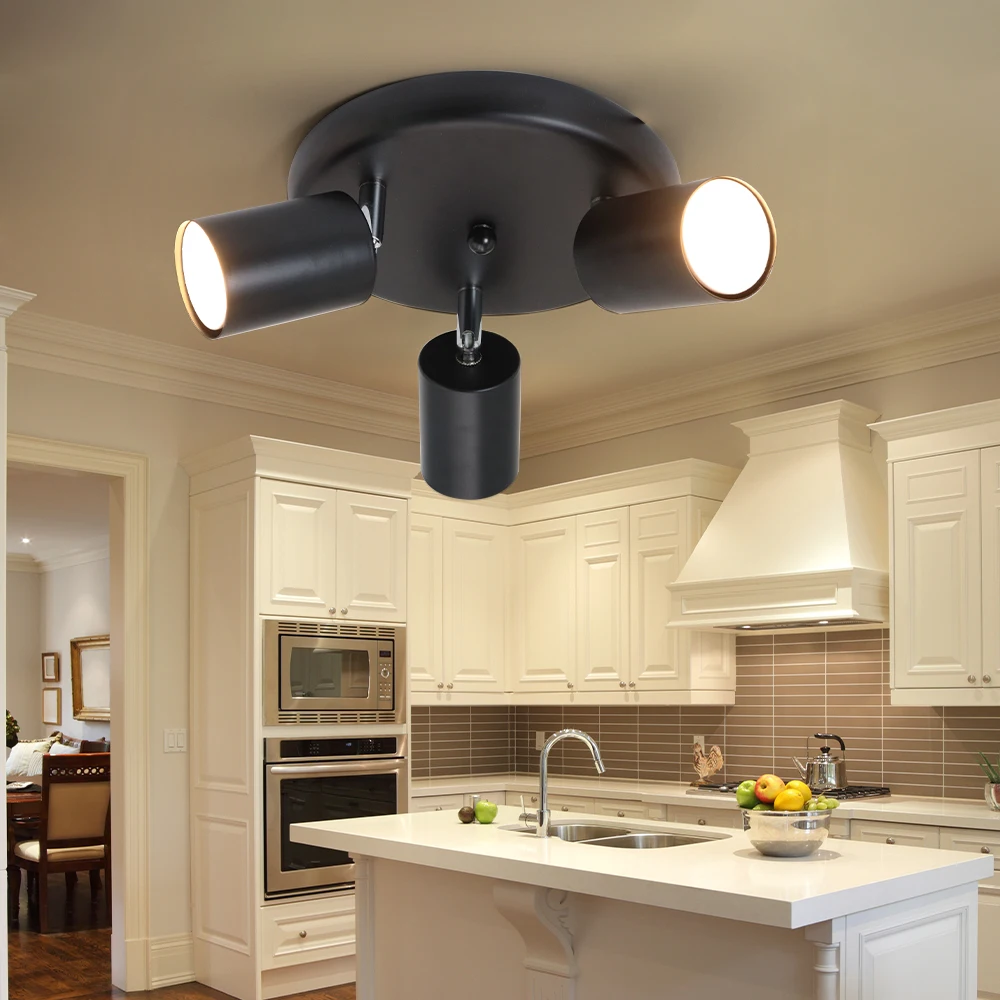 Spotlight Led Black White Body Track Light Fixture Adjustable Angle for Living Room Kitchen Clothe Store Home Decor Lighting Set