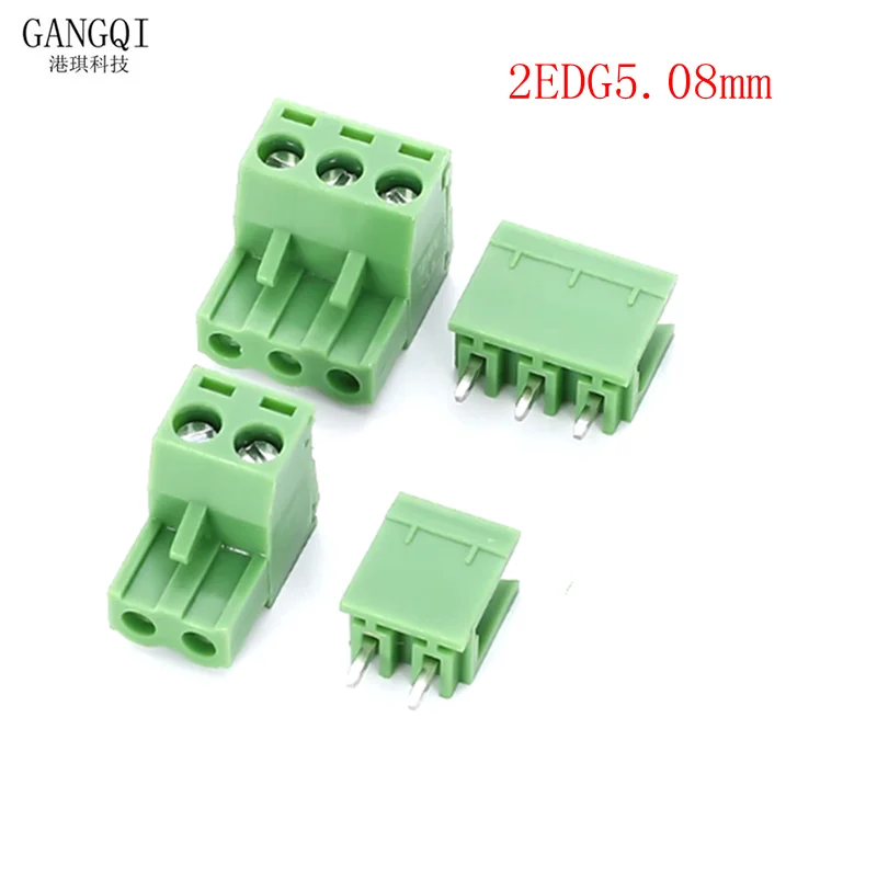 5 компл. 2EDG5.08 2/3/4/5/6/7/8/9/10Pin прямоугольная клеммная вилка типа 300 В 15 А 08 мм шаг