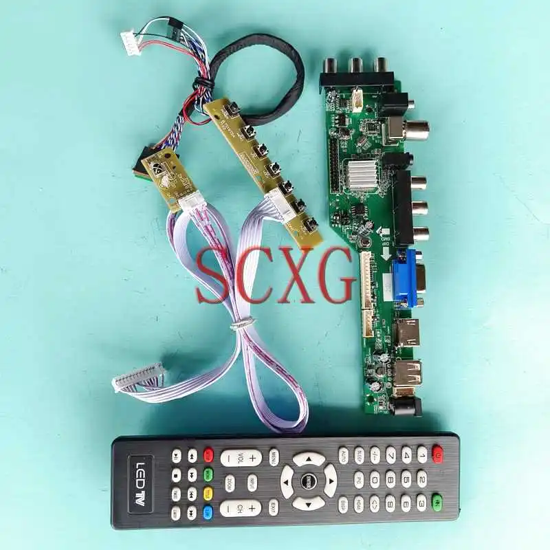 

For LTN156AT03 LTN156AT09 Laptop Panel DVB Digital Controller Board 15.6" Kit HDMI-Compatible VGA USB AV RF LVDS 40 Pin 1366*768