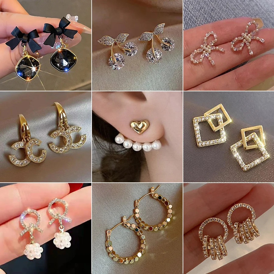 

925 Silver Needle Earrings High Quality High Sense Earrings Women's French Minority Earrings Celebrity Temperament