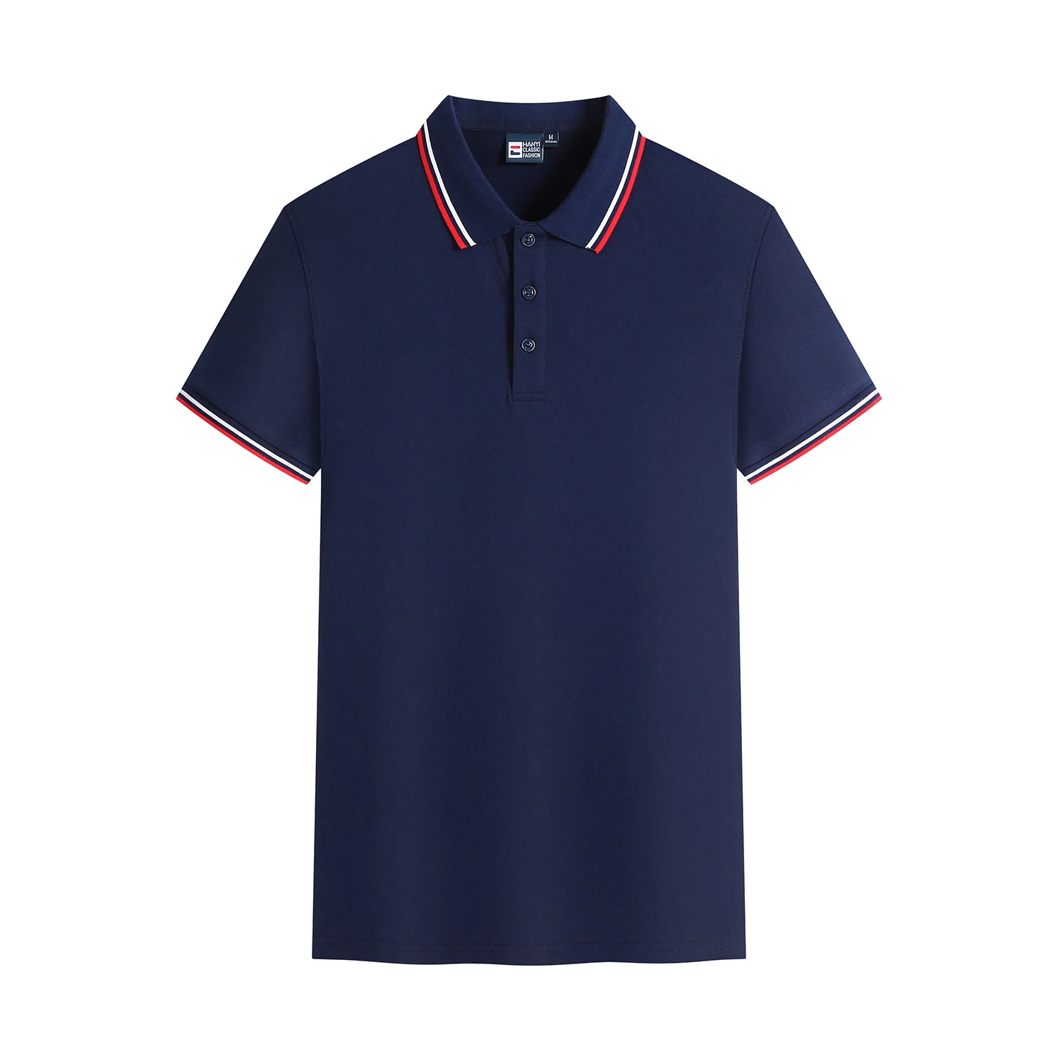 2022 new Personalized Customize men polo shirt short sleeve advertising shirt A1081 navy blue white cotton polyester spandex