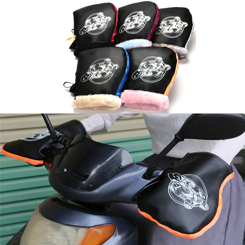 

2pcs=1pair Waterproof Motorcycle Motor Handlebar Snowmobile Winter Hand Warm Covers Gloves Unisex driving gloves moto gloves
