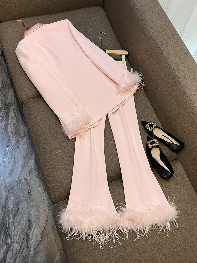 Новинка 2024 модный дизайнерский подиумный костюм HIGH STREET Женский сатиновый