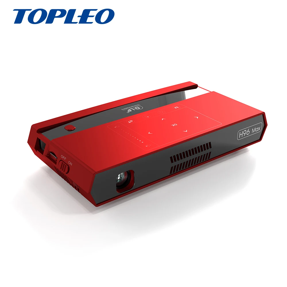 

Luxuriant design H96 Max Android 6.0 S912 Octa core HD Input BT Speaker holographic dlp pocket projector