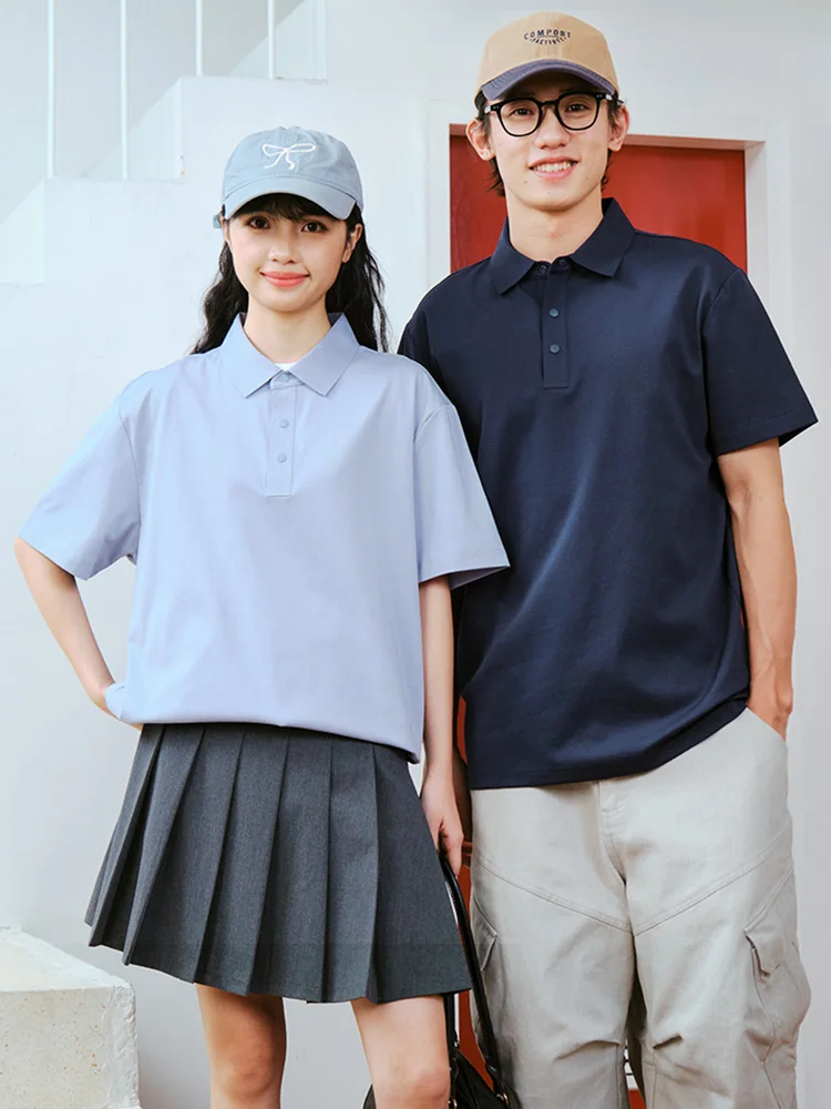 [Ao Ruipeng Endorsement] Jie Ni Lamo Cool Huhu Liquid Ammonia Мерсеризованный хлопок Рубашка-поло с