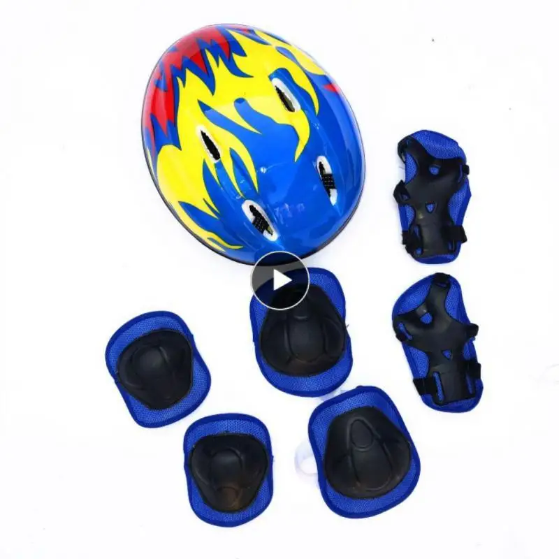 

Children's Outdoor Sports Bicycle Helmet Riding Balance Slide Car Cap Protective Gear Set 7 Sets Of Sports Safety Equipment