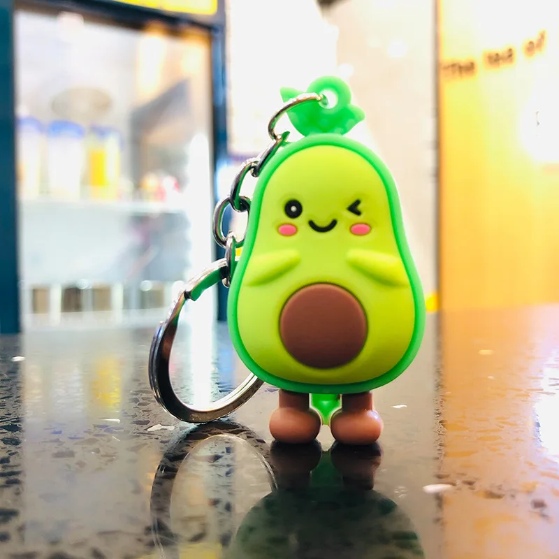 

New Fashion Avocado Keychain Doll Key Ring Gift For Women Girls Bag Pendant Figure Charms Key Chains Jewelry Porte Clef Avocado