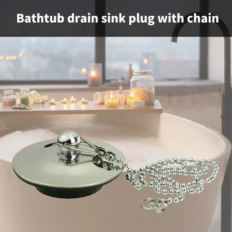 Многоразовые пробки для раковины. Сливные с цепочкой длиной 50 см. Простые в