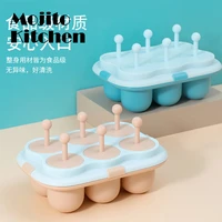 6 grid silicone ice cream mold diy homemade dessert fruit freezer juice chocolate popsicle reusable food safety ice cube mold