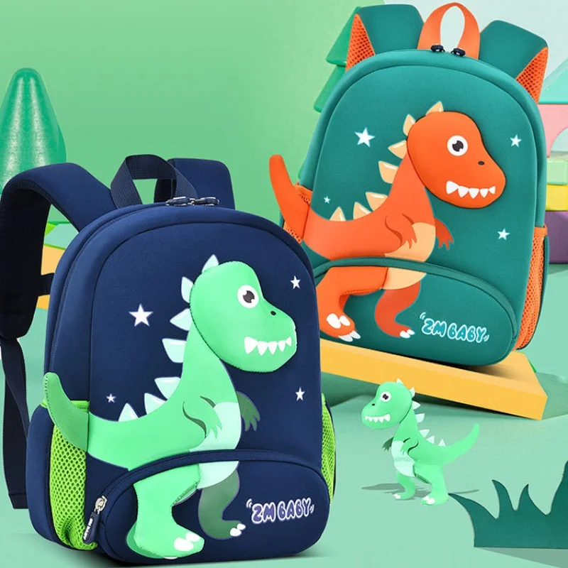 New Children Cartoon Dinosaur Waterproof Backpacks for Students Primary Girls Boys Anti Lost Fashion Large Capacity School Bags