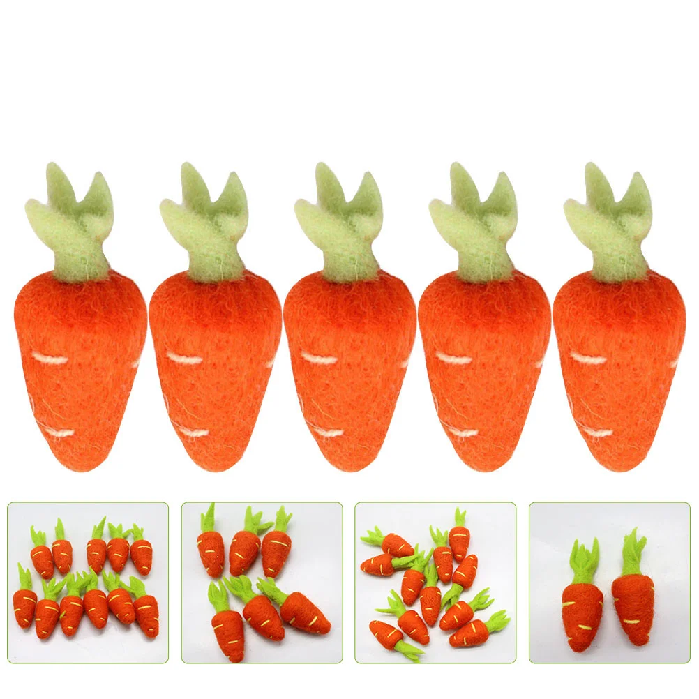

Carrot Felt Diy Wool Decorations Carrots Brooch Decoration Hairpin Decor Shape Charm Clothes Material Crafts Easter Cute Felted