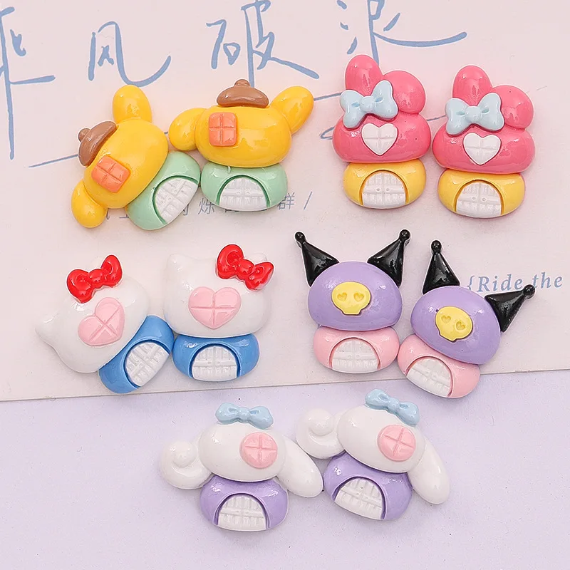 

Милые аксессуары для волос Kuromi из аниме Sanrio, милые аксессуары для волос из каучука Hellokittys Cinnamoroll «сделай сам», аксессуары для волос из смолы, ...