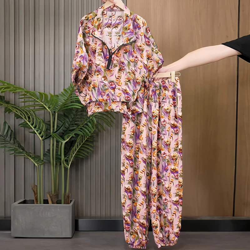 Женский комплект с принтом размера плюс в стиле вестерн новинка лета 2024