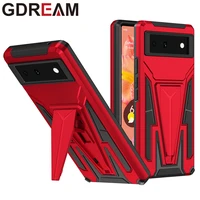 gdream shockproof bracket phone case for google pixel 6 magnetic car holder kickstand protective cover for google pixel 6 pro