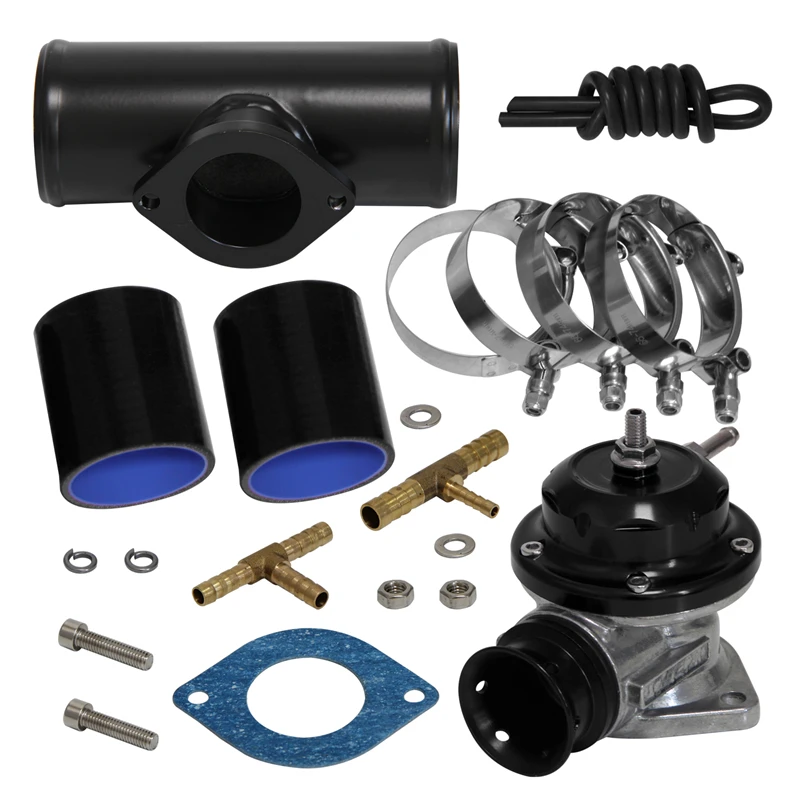 

30PSI Blow Off Valve BOV +Type RS 2.36'' 60mm Flange Pipe Adapter Silicone Hose Kit