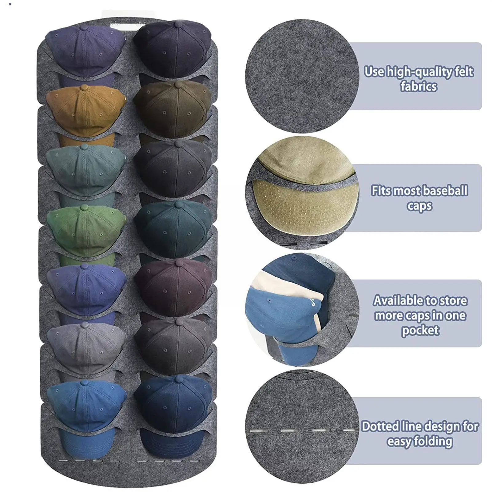 

Baseball Display Rack Door Back Wall Large Hanging Storage Not Deformed Hat Bag Baseball Displaying M3h2