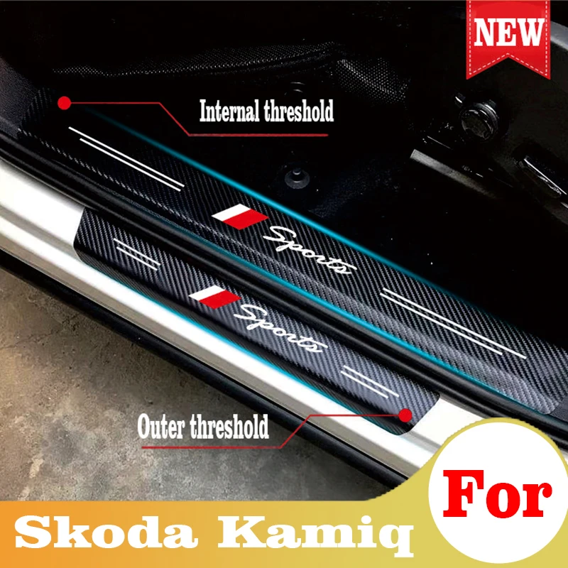 

Car Protector Door Sill Trunk DIY Stickers For Skoda Kamiq Car Door Threshold Protective Cover Stickers Auto Styling Accessories