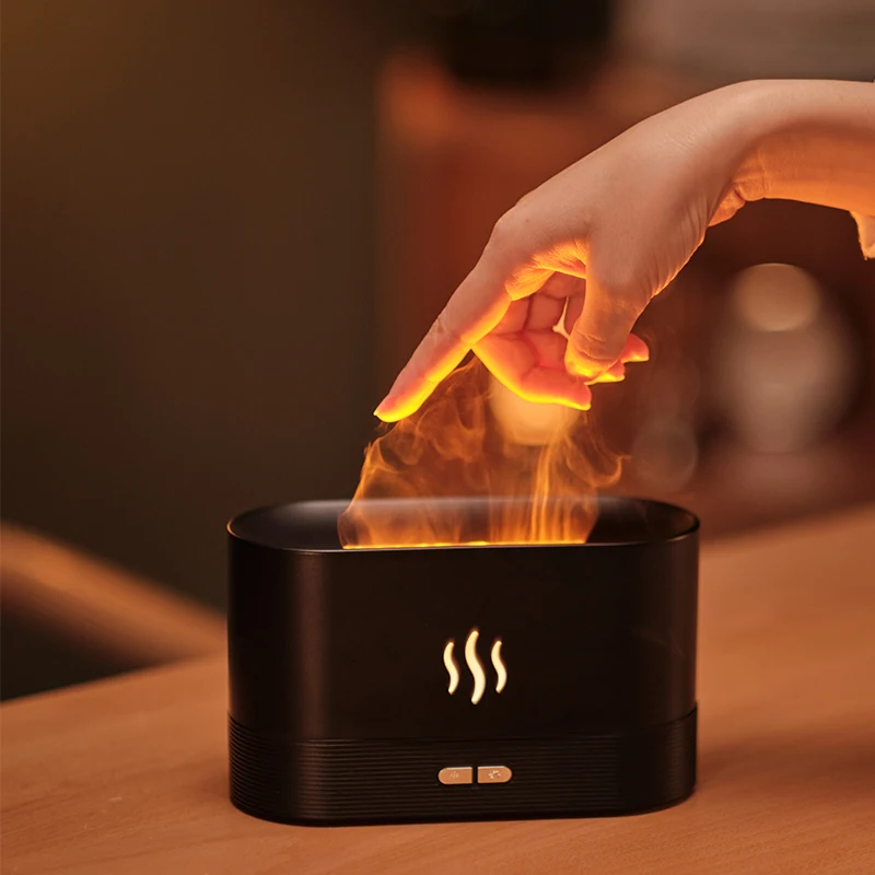 Home Car Humidifier Aromatreatment Machine Mini Flame Lamp I