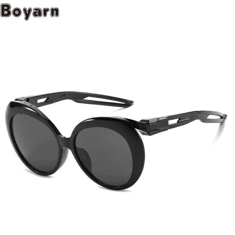 

Boyarn Cross Border Supply Of Personalized Sunglasses Women's Fashion Round Frame Versatile Sunglasses Net Red Star Same Glasses