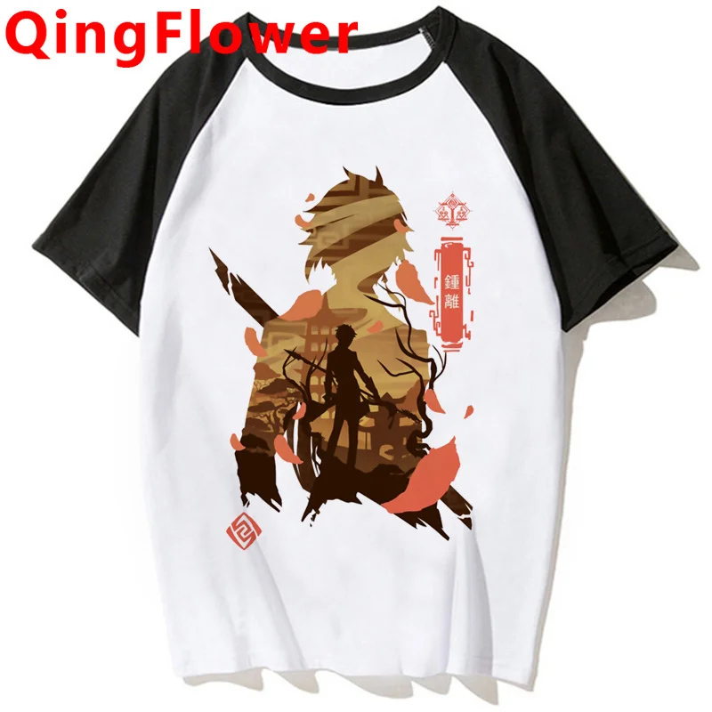 

Genshin Impact Hu Tao Xiao Kaedehara Kazuha Zhong Li Ke Qing male kawaii harajuku kawaii streetwear couple clothes summer top