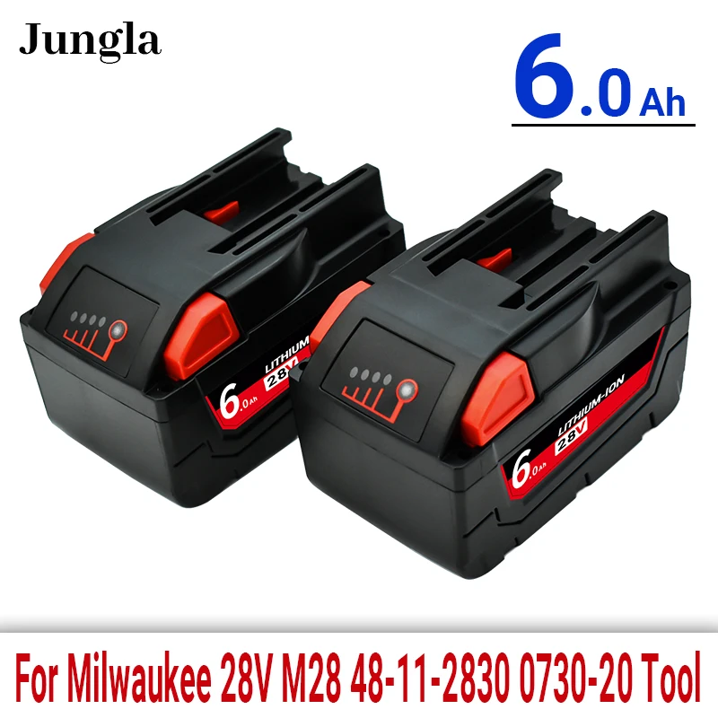 

brand new 28V 6.0Ah For Milwaukee M28 battery Li-Ion Replacement Battery For Milwaukee 28V M28 48-11-2830 0730-20 Tool battery