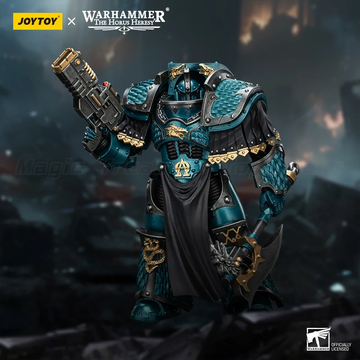 Фото В наличии: Фигурка JOYTOY 1/18 Warhammer 40K Alpha Legion Lernaean Terminator с моделью Volkite Charger, игрушка-подарок №3