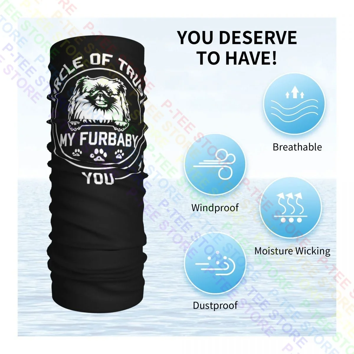 Забавный My Furbaby Circle Of Trust для любителей пекинских собак гетры на шею бандана шарф