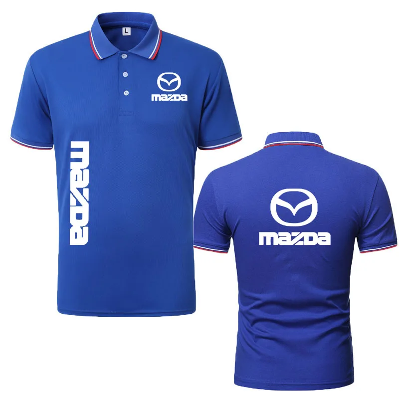 

Breathable Business men's short sleeves top Mazda car logo print High Quality Trendy Brand Summer New Men's Polo Shirts