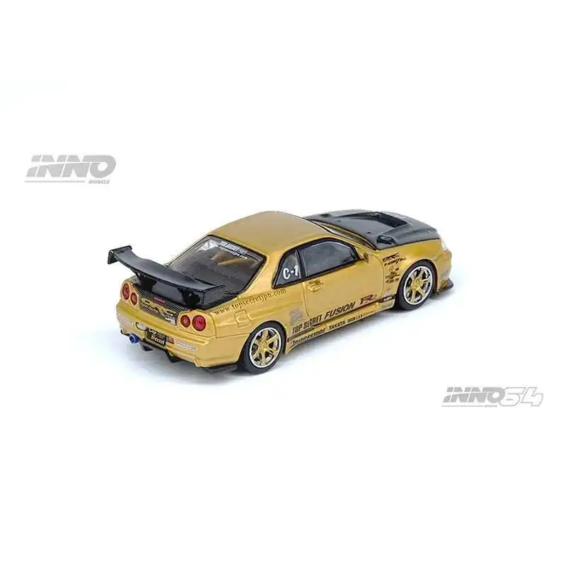 INNO в наличии 1:64 TOP SECRET Nissan Skyline R34 GTR Золотая литая диорама Коллекция моделей автомобилей Миниатюрные игрушки (art.: 3920cebde89aa) - 3920cebde89aa
