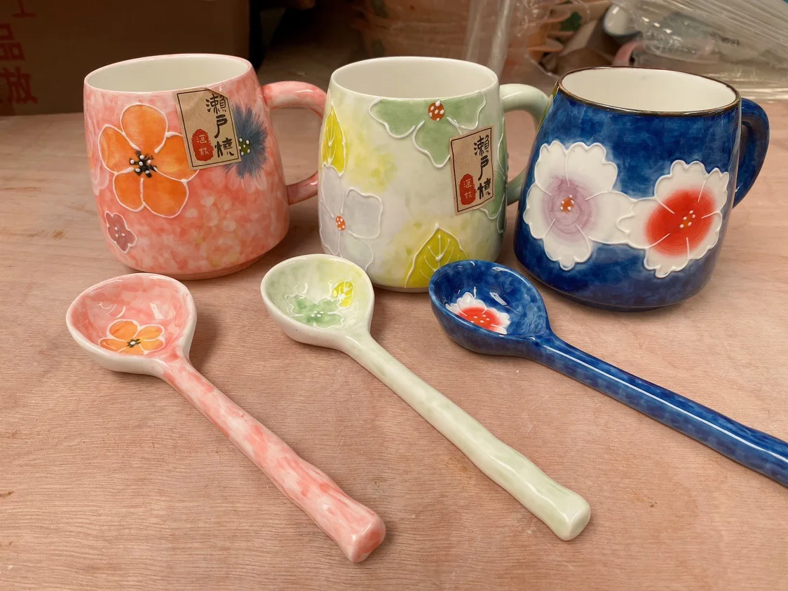 

Japanese Ceramic Seto Shao Water Cup Seto Shao Spoon High Beauty Cup